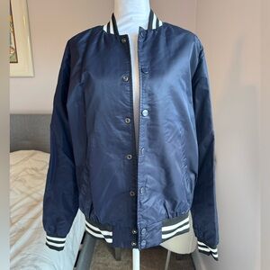 Shaka Wear Navy Blue Bomber Varsity Jacket Size S
